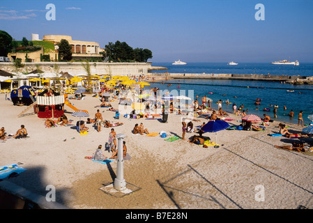 Der Strand Larvotto in Monaco Stockfoto