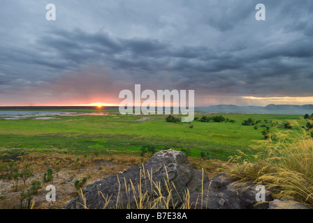 Blick vom Ubirr mit Blick auf die Nardab Aue im Kakadu National Park Stockfoto