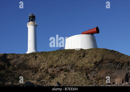 Girdleness Leuchtturm und Nebelhorn Aberdeen Schottland Januar 2009 Stockfoto