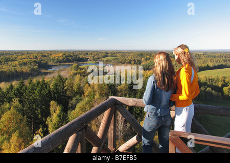 Blick vom Tornimägi Tower Võru Grafschaft Estland Europa Stockfoto