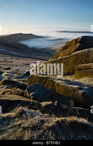 Derwent Valley aus Stanage Edge, Peak District National Park, Derbyshire, England, UK Stockfoto