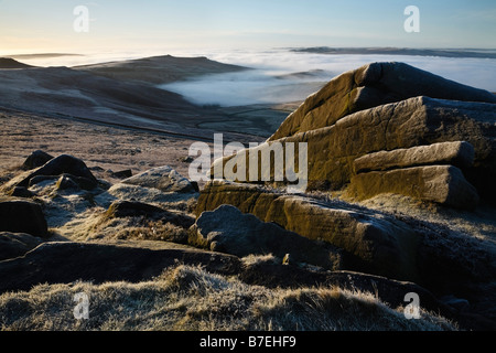 Derwent Valley aus Stanage Edge, Peak District National Park, Derbyshire, England, UK Stockfoto