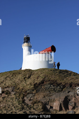 Girdleness Leuchtturm und Nebelhorn Aberdeen Schottland Januar 2009 Stockfoto