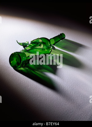 zerbrochene Flasche Stockfoto