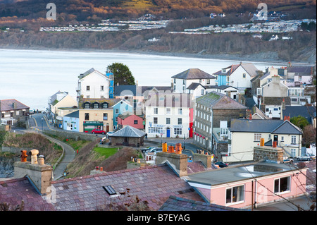 New Quay Ceredigion Wales UK, kleines Dorf an der Cardigan Bay Küste im winter Stockfoto