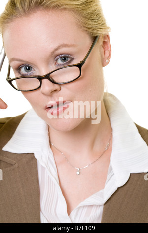 Frau in Brillen Stockfoto