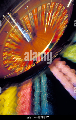 Ein sich drehendes Rad in einem Casino Stockfoto