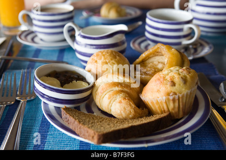 Frisch gebackene Frühstück Stockfoto