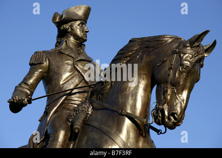 Statue von George Washington, Boston Common, Boston, Massachusetts, USA Stockfoto