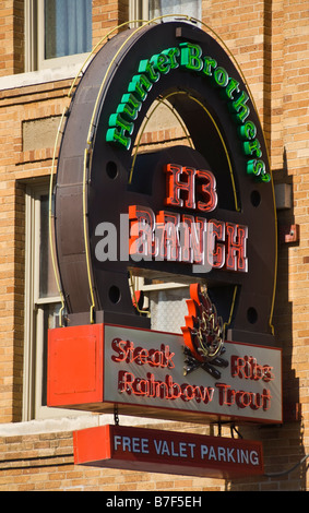 Texas Fort Worth Stockyards National Historic District HB Ranch Restaurant Zeichen Stockfoto