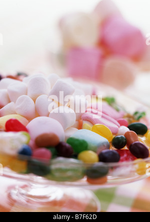 Geleebohnen und marshmallows Stockfoto