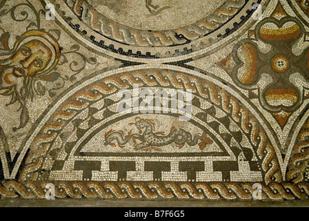 Römisches Mosaik an Britanniens Museum, Cirencester, Gloucestershire, England Stockfoto