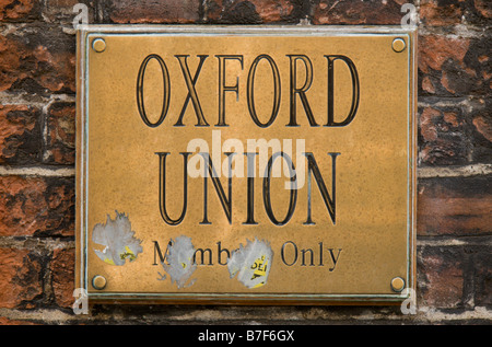 De-konfrontiert leicht Plaque Ouside Oxford Anschluß Gebäude in Oxford, England.  Jan 2009 Stockfoto