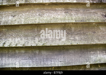 Detail des Rumpfes auf einem Holzboot Stockfoto
