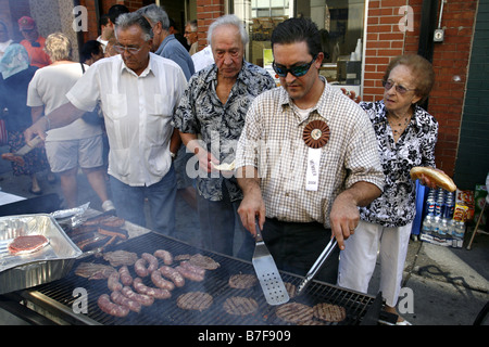 Party im Freien, Italien, Boston, Massachusetts, USA Stockfoto