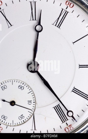 Antike Pocket watch isolierten auf weißen Hintergrund Stockfoto