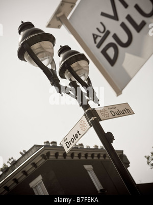 Straßenschild in Montreal, Kanada Stockfoto