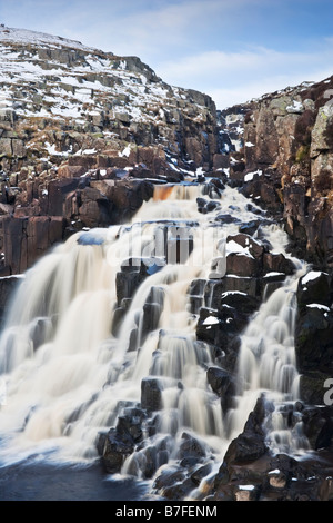 Kessel-Schnauze-Wasserfall in den Tees Valley in der Nähe von Kuh grün Reservoir, Teesdale, County Durham, England Stockfoto