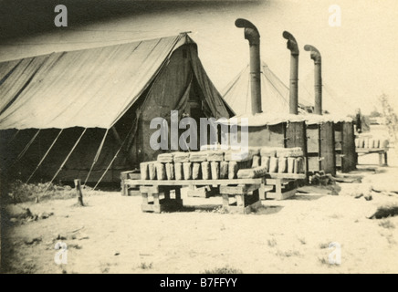 Foto aus dem Jahr 1915, Camp Cotton Field Bakery, US Quartermasters Corps, in der Nähe von El Paso, Texas. Stockfoto