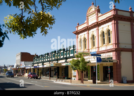 Stadtzentrum Geschäfte, King Street, Temuka, Canterbury, Neuseeland Stockfoto