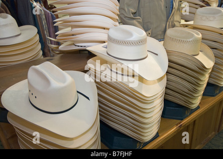 Texas Fort Worth Stockyards National Historic District M L Leddy western Wear Shop Cowboy-Hüte Stockfoto