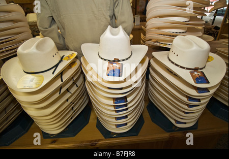 Texas Fort Worth Stockyards National Historic District M L Leddy western Wear Shop Cowboy-Hüte Stockfoto