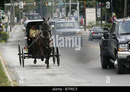 Amische Buggy, Lancaster County, Pennsylvania, USA Stockfoto