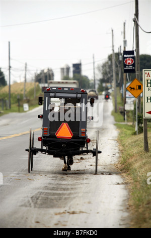 Amische Buggy, Lancaster County, Pennsylvania, USA Stockfoto