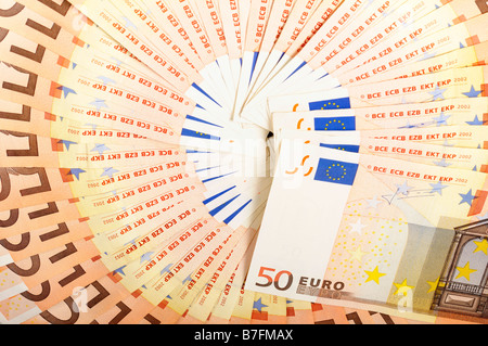 Stock Foto von einem Fan von 50 Euro-Banknoten Stockfoto