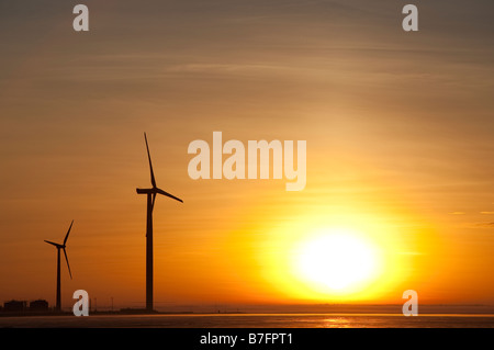 Die WinWind 3 MW Windturbinen am Meeresufer, Finnland Stockfoto