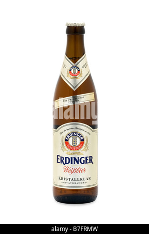 Erdinger Bier Premium Qualität kristallklar Bernsteinfarbe schwindlig Deutsch Stockfoto