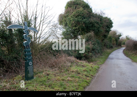 Ein Jahrtausend Kommission nationale Radweg Zeichen im Fairlight, East Sussex Stockfoto