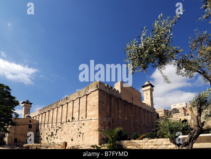 Die Höhle der Vorfahren (Machpela), eine große religiöse Verbindung, darunter das Grab Abrahams, in Hebron, Palästina. Stockfoto