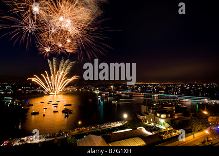 Feuerwerk, Regatta Cowes Week Stockfoto