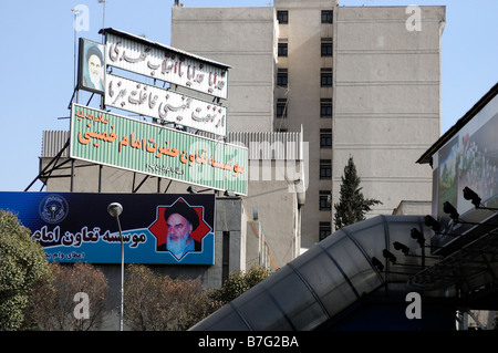 Wandbild Propaganda Politik politische Propaganda Slogan Teheran Iran Stockfoto