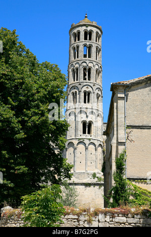 Das 11. Jahrhundert romanischen Turm Fenestrelle in Uzès, Frankreich Stockfoto