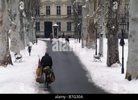 Zrinjevac Promenade im Winter - Zagreb Kroatien Europa Stockfoto