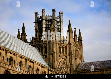 Die Laterne Octagon-Turm auf dem Schiff der Fens Ely Kathedrale Ely Stadt Cambridgeshire County England Großbritannien Großbritannien Stockfoto