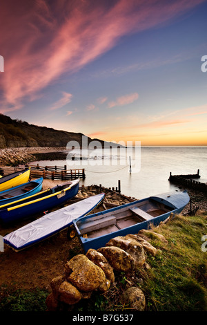 Sonnenuntergang am Reeth Bay, Isle Of Wight Stockfoto