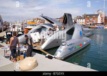 Earthrace eco Boot von Weymouth in Dorset, Großbritannien. Nur verfügbar auf Alamy Stockfoto