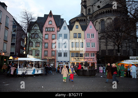 Karneval-Gänger in der Altstadt, alte Viertel von Köln, Deutschland Stockfoto