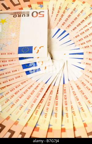 Stock Foto von einem Fan von 50 Euro-Banknoten Stockfoto