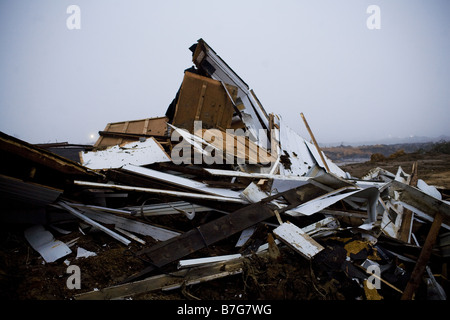 Die verwüstete Landschaft in der Nähe von Harriman, TN nach der Sintflut von Asche aus der TVA-Kohlekraftwerk. Stockfoto