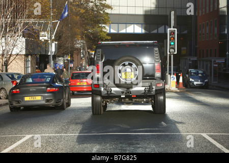 Hummer-Porsche in Leeds Stockfoto