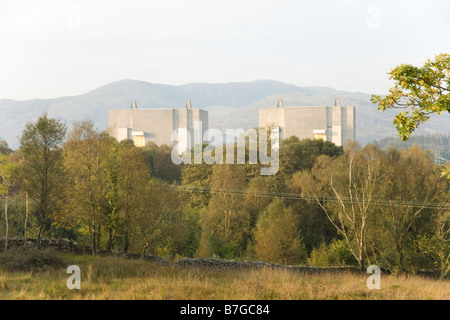 Das geschlossene Magnox Atomkraftwerk bei Trawsfynydd, Nordwales Stockfoto