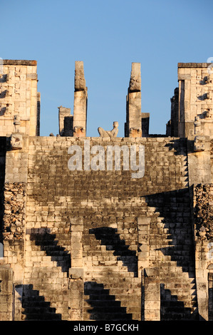 Chac Mool Figur an der Spitze des Tempels der Krieger, Chichen Itza, Mexiko Stockfoto