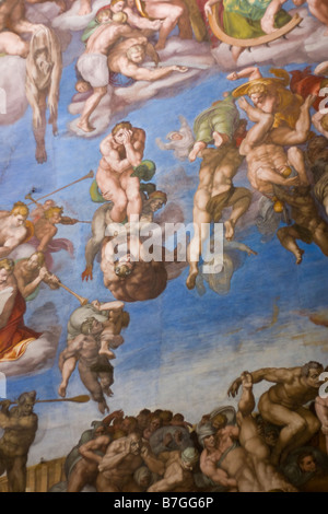 Urteil-Endspiel. Detail von Michelangelo das jüngste Gericht Stockfoto