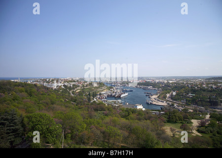 Blick auf die südliche Bucht SEWASTOPOL UKRAINE SEWASTOPOL Krim UKRAINE 30. April 2008 Stockfoto