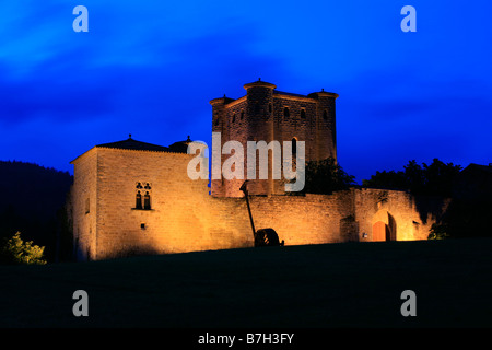 Das 14. Jahrhundert Arques Schloss (Château d'Arques), einer der so genannten Burgen der Katharer in Arques, Frankreich Stockfoto