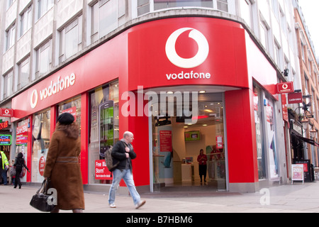 Januar 2009 Vodafone Filiale in der Londoner Oxford Street Stockfoto